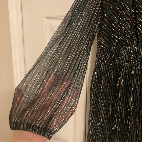 Lane Bryant Blouson-Sleeve Crinkle Knit Multi-Color Long Sleeve Midi Dress 26/28 - Picture 7 of 8